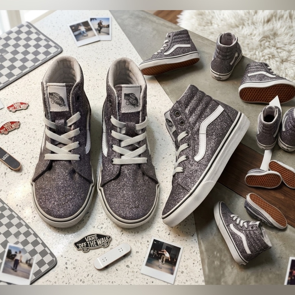 Vans Sk8 Hi Zip Glitter purple